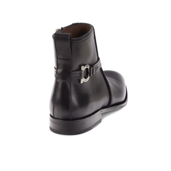 Ferragamo Perpignan Black Leather boots New 11.5 UK 12.5 US New - Picture 6 of 6